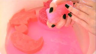 SUPER TINGLY ASMR SOAPY SPONGES SCRATCHING lathering soap water sounds sudsy loofah foam [upl. by Yesnyl513]