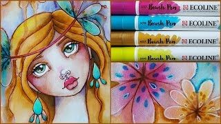 How I use my Ecoline Brush Pens [upl. by Ailam]