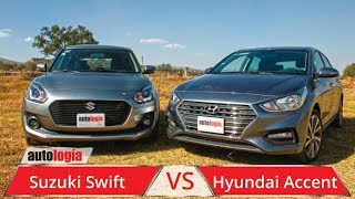 Hyundai Accent HB vs Suzuki Swift Boosterjet  Comparativa [upl. by Healey549]