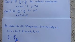 Differential Equations Reducible Into Homogeneous form I [upl. by Norramic]