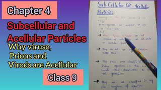 Sub Cellular or Acellular Particles  class 9  chapter 4  Try and Gain [upl. by Digdirb]