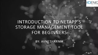 Learn Introduction to NetApps Storage Management Tool for Beginners online  Koenig Solutions [upl. by Whitman]