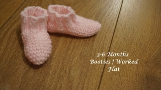 36 Months Garter Stitch Booties  Worked Flat [upl. by Lahcim]