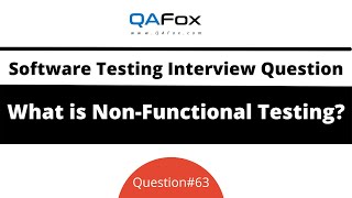 What is NonFunctional Testing Software Testing Interview Question 63 [upl. by Eenel]