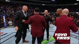 UFC 226 Daniel Cormier and Brock Lesnar Octagon Interviews [upl. by Derfla]