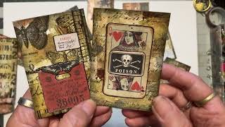 Mixed Media Monday  Grungy Tim Holtz Steampunkish ATCs  DancesWithPitBulls [upl. by Norbie]