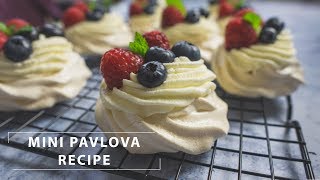 Mini Pavlova Recipe  No talk cooking  Meringue mini cake [upl. by Nylidnam]