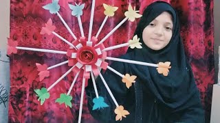 Paper Flower Wall Hanging  Paper Craft Easy  Easy Wall Decor Idea  Wafa Rahman Vlogs [upl. by Laoj]