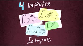 FOUR Interesting Improper Integrals  Determining if an integral Converges or Diverges [upl. by Eniroc585]