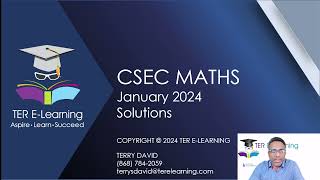 CSEC Maths  January 2024 Paper 2 Solutions Terry David [upl. by Medorra]