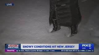 Winter storm blankets New Jersey with snow Friday morning [upl. by Bikales290]