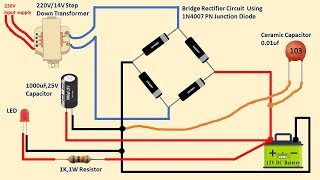 A Simple Battery Charger Circuit Diagram for 12V Battery [upl. by Uno]