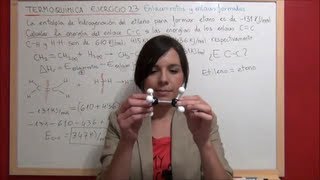 TERMOQUIMICA Ejercicio 23 Calcular entalpía reacción eteno enlaces rotos y enlaces formados [upl. by Deirdre]