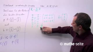 Abstand windschiefer Geraden berechnen über Formel Beispiel 1  V0309 [upl. by Pollack]