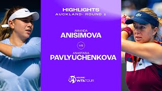 Amanda Anisimova vs Anastasia Pavlyuchenkova  2024 Auckland Round 1  WTA Match Highlights [upl. by Imarej]