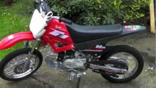 Baja 90cc Dirt Bike Runner Cold Start Up amp Walkaround [upl. by Ennairda242]