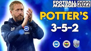 POTTERS CONSISTENT 352 FM22 TACTICS 91 PASS COMP  Football Manager 2022 [upl. by Shepley614]