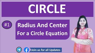 1 find Radius and center for a circle equation in standard form in hindi [upl. by Aloel]