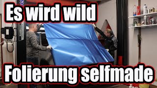 Wir folieren den BMW selber  es wird wild  Folie gerissen [upl. by Ronnholm]