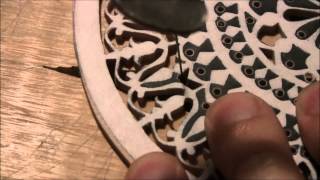 Cutting an oud rosette by hand [upl. by Angus]