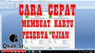 CARA MEMBUAT KARTU PESERTA UJIAN DENGAN MAIL MARGE [upl. by Huskamp]