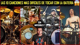 Las 10 Canciones Mas Dificiles De Tocar Con La Bateria 😱 [upl. by Llemor]