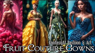 Fruit Couture Gowns  AI Art amp Fashion [upl. by Margarita347]