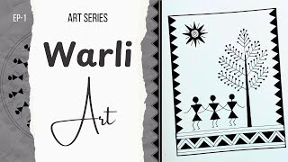 Ep 110 Warli art drawing  Warli Painting  10 Art Series [upl. by Keemahs]