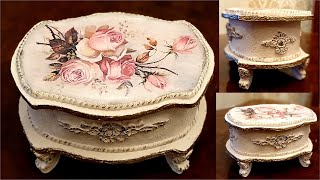 Vintage Jewelry Box from Cardboard DIY Jewelry Box Design Craft Ideas [upl. by Thay892]