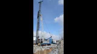 Liebherr HS 855 HD Piling Rig  Ballast Nedam [upl. by Kerk]