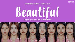 LYRICS가사 Universe Ticket VOCAL UNIT  Beautiful Original by Wanna One • huiyoon [upl. by Cleon]