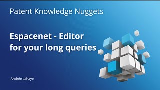 Espacenet – Editor for your long queries [upl. by Orlena707]