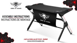 Headquarter 500 Spirit Of Gamer  Assembly instructions Gaming Desk [upl. by Alec277]