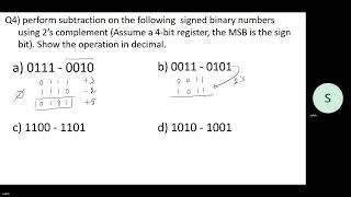 Addition and Subtraction using r’s complement الجمع والطرح باستخدام المكمل للأساس [upl. by Barvick]