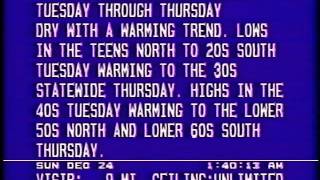 Weather Channel local forecast 19891224 [upl. by Arutak]