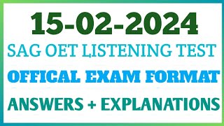 OET LISTENING EXAM ORIENTED TASK 07  OET LISTENING TEST  SAG OET LISTENING [upl. by Adnilev727]