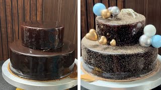 Two tier chocolate cake design  Birthday cake design [upl. by Jaclyn]