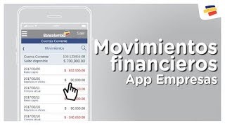 ¿Cómo Puedo Consultar mis Movimientos Financieros Desde Bancolombia App Empresas  Bancolombia [upl. by Petigny]