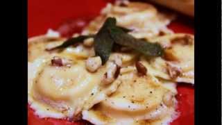 Pumpkin Ravioli with Brown Butter and Crispy Sage Leaves [upl. by Aver666]