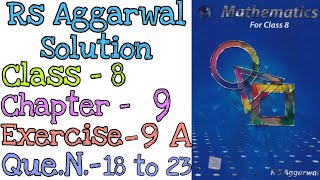 Percentage  Class 8 Exercise 9A Question 18 to 23  Rs Aggarwal  Md Sir [upl. by Jegger824]