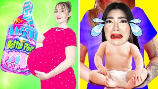 MY MOM IS PREGNANT  8 CRAZY MOMENTS AND PREGNANCY PARENTING SITUATIONS BY CRAFTY HACKS [upl. by Olathe]