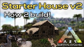 ARK  Simple thatchwood starter house  design 2 [upl. by Asinla]