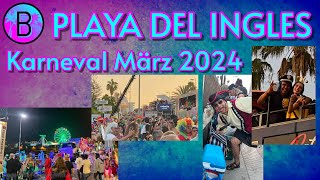 Gran Canaria  Playa del Ingles  Karneval Samstag 16032024 in Playa del Ingles [upl. by Nyrac]