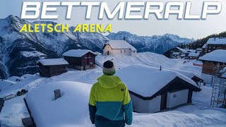 BETTMERALP and its panoramic Ski Resort ALETSCH ARENA Switzerland [upl. by Nariko679]