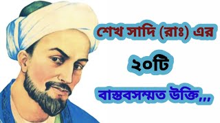 শেখ সাদি রাঃ এর ২০টি উক্তি  বিখ্যাত উক্তি  Bangla ukti  bikkhato ukti  Bangla motivation [upl. by Thebazile]