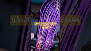 💜Detailed  VIBRANT BOX BRAIDS boxbraids neatbraids purple rainbowhair hairstyles braids💜 [upl. by Eloccin]