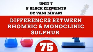 Differences between Rhombic amp Monoclinic Sulphur  Part 75P blockchemistryUnit 7I class 12 [upl. by Atikehs]