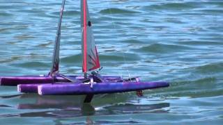 MIni 40 RC Trimaran at Champion Lakes 8 January 1mpg [upl. by Kreegar]