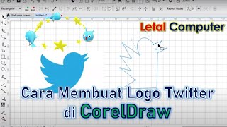 Tutorial Cara membuat logo twitter di CorelDraw  Tutorial corelDraw untuk Pemula [upl. by Eldnar]