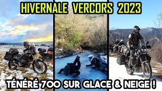 Ténéré 700 sur GLACE amp NEIGE pour aller à lhivernale de Vassieux en Vercors 2023 tvffmc [upl. by Daloris]